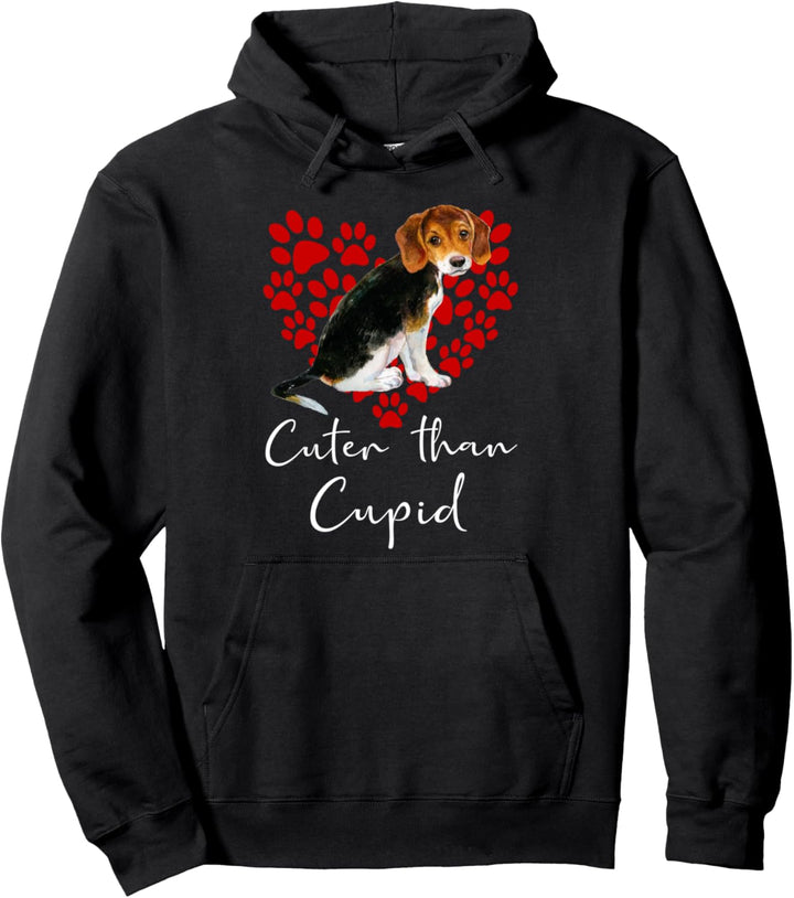 BEAGLE Cuter Than Cupid Hunde Valentinstag Pullover Hoodie