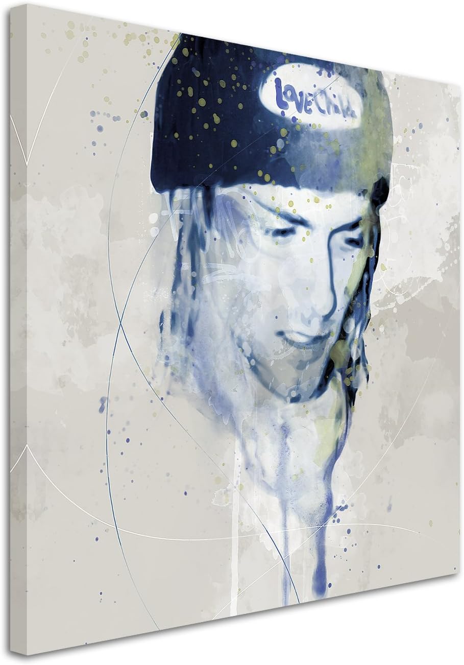 Kurt Cobain Aqua 60x60cm - Splash Art Paul Sinus Wandbild auf Leinwand - Malerei, Kunstbild, Aquarel