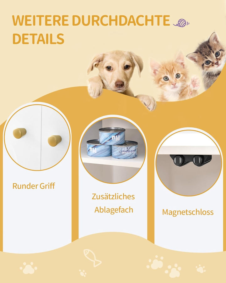 Hzuaneri Katzenschrank, Katzentoilette, Katzenklo Schrank, Katzenhaus mit Tür und separater Trennwan