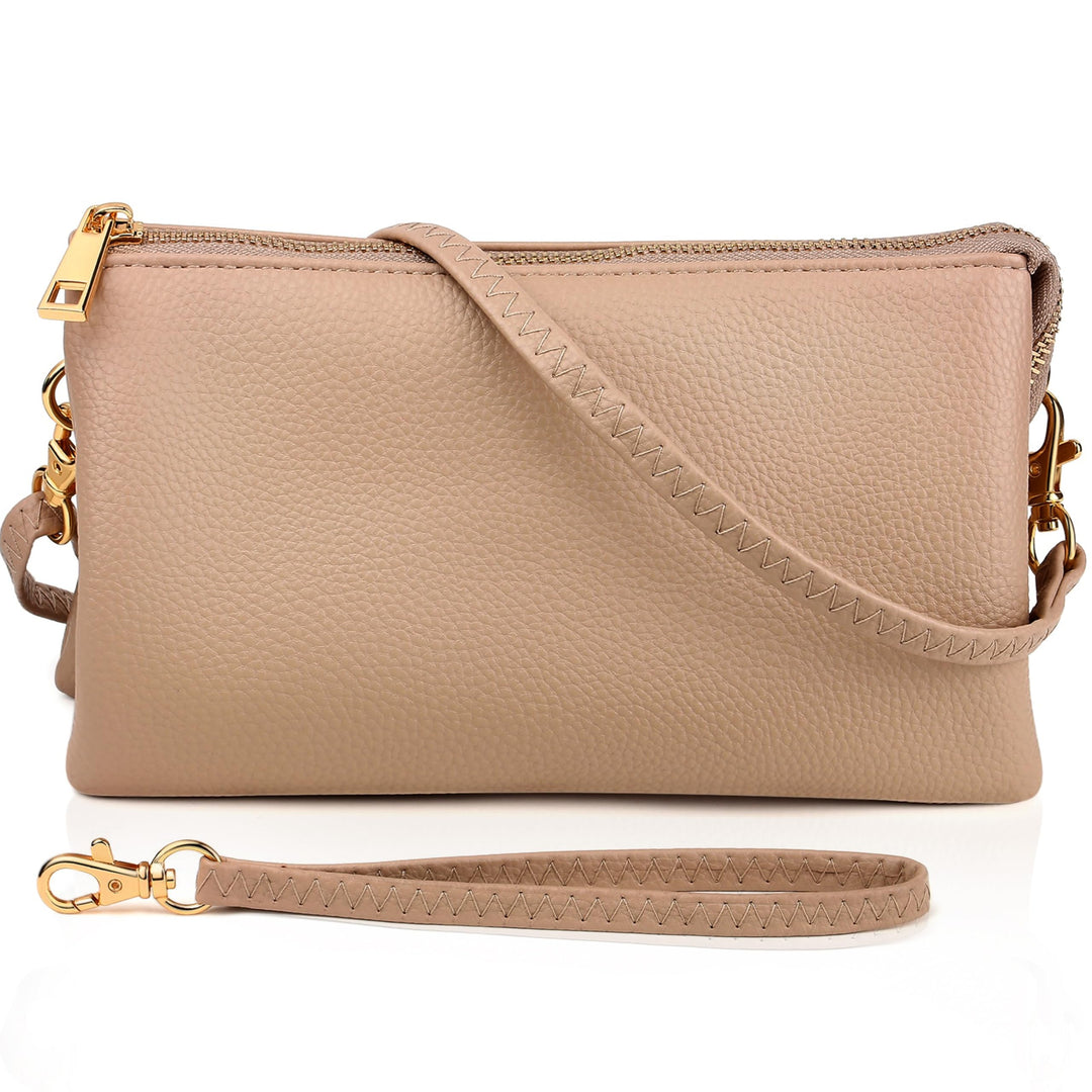 Humble Chic Vegan Leather Wristlet Clutch or Small Purse Crossbody Bag, Includes Adjustable Shoulder