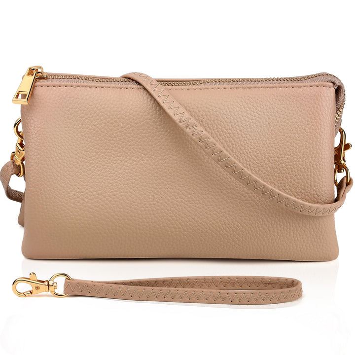 Humble Chic Vegan Leather Wristlet Clutch or Small Purse Crossbody Bag, Includes Adjustable Shoulder