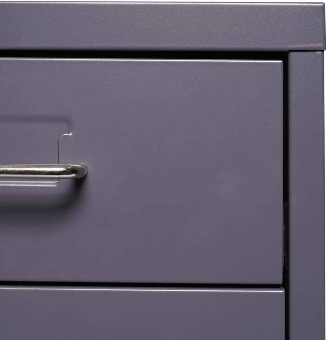 Mendler Rollcontainer Boston T851, Schubladenschrank Stahlschrank Büroschrank, 48x28x41cm 4 Schublad