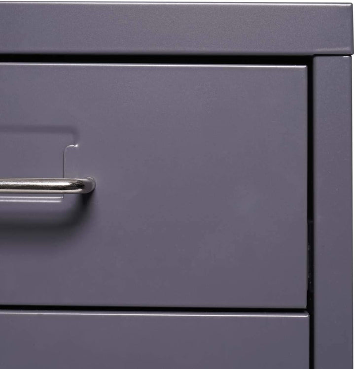 Mendler Rollcontainer Boston T851, Schubladenschrank Stahlschrank Büroschrank, 48x28x41cm 4 Schublad
