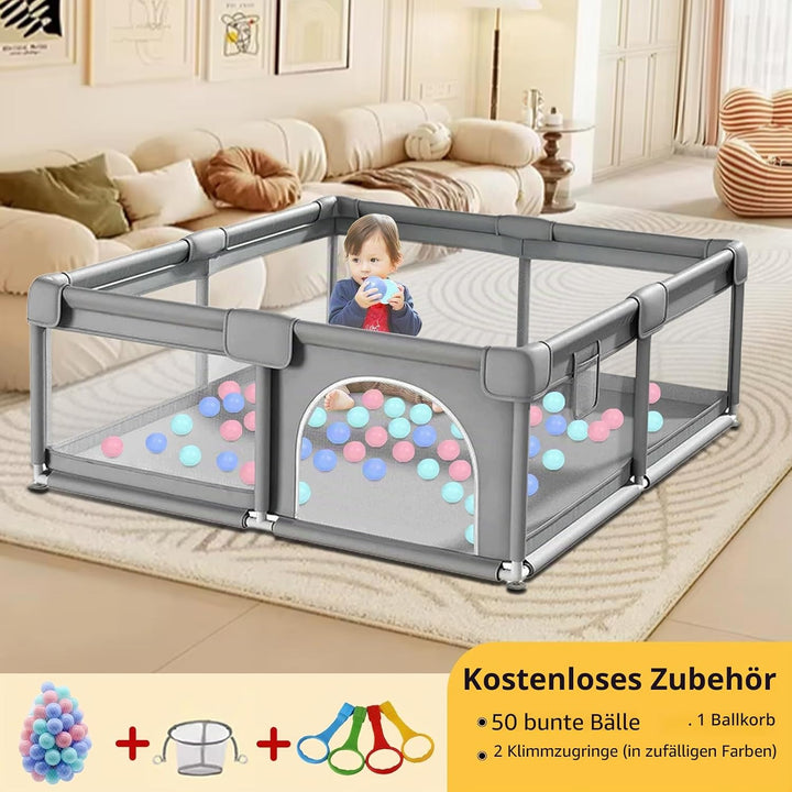 Laufstall Baby, Laufstall Faltbar für Drinnen, Grosser Laufgitter Baby, Kinderaktivitätszentrum Spie