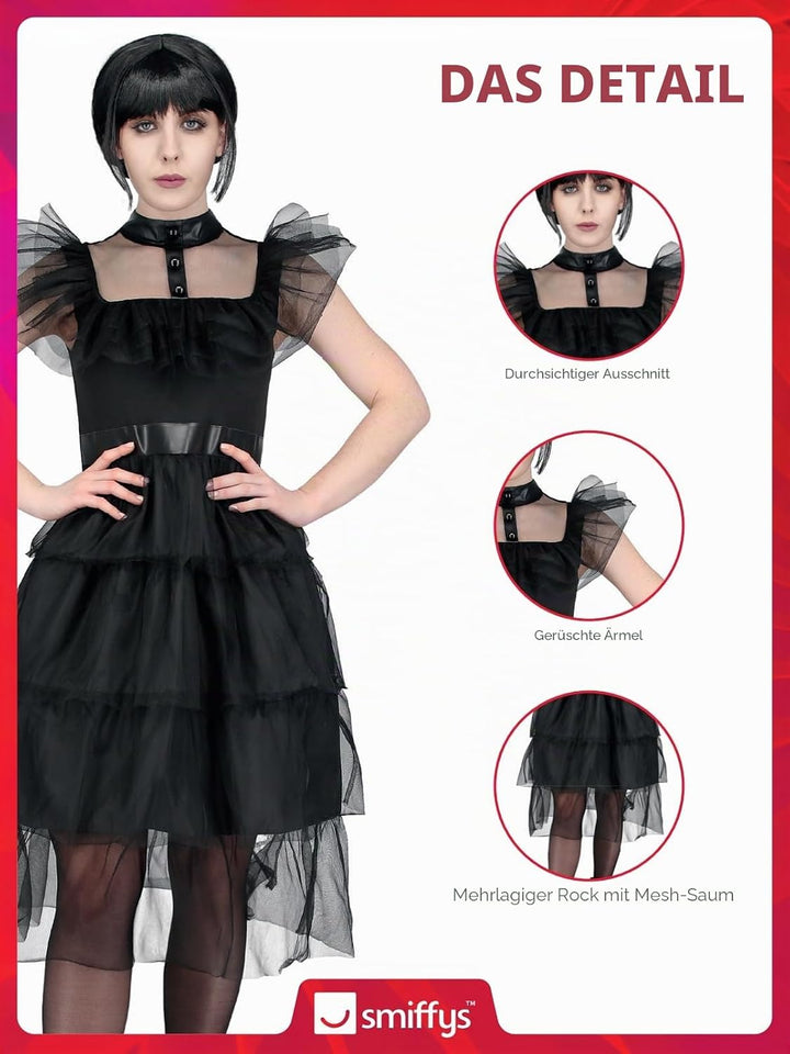Smiffys Gothic Prom Kostüm für Erwachsene Small (UK 8-10), Small (UK 8-10)