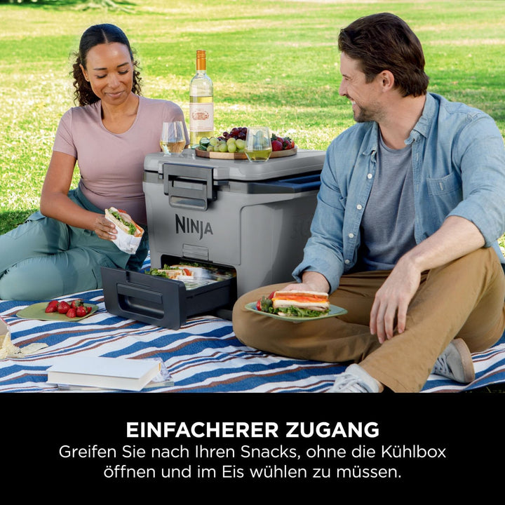 Ninja FrostVault Hard Cooler 47L, Premium isolierte Kühlbox, hält EIS bis zu 6 Tage 28l Grau, 28l Gr