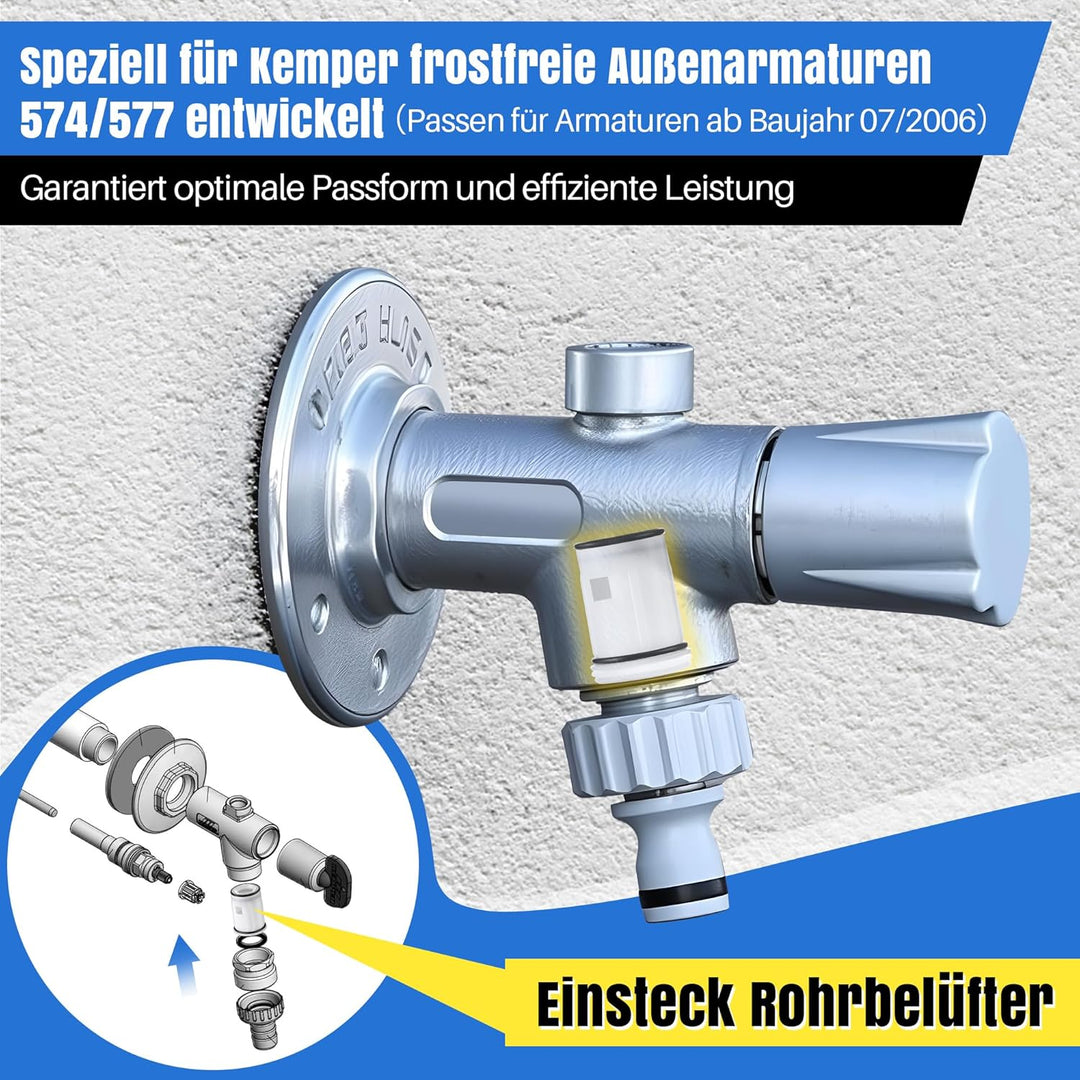 Enhon Einsteck Rohrbelüfter Kompatibel mit Kemper Frostsichere Aussenarmatur 574/577, Rohrbelüfter,