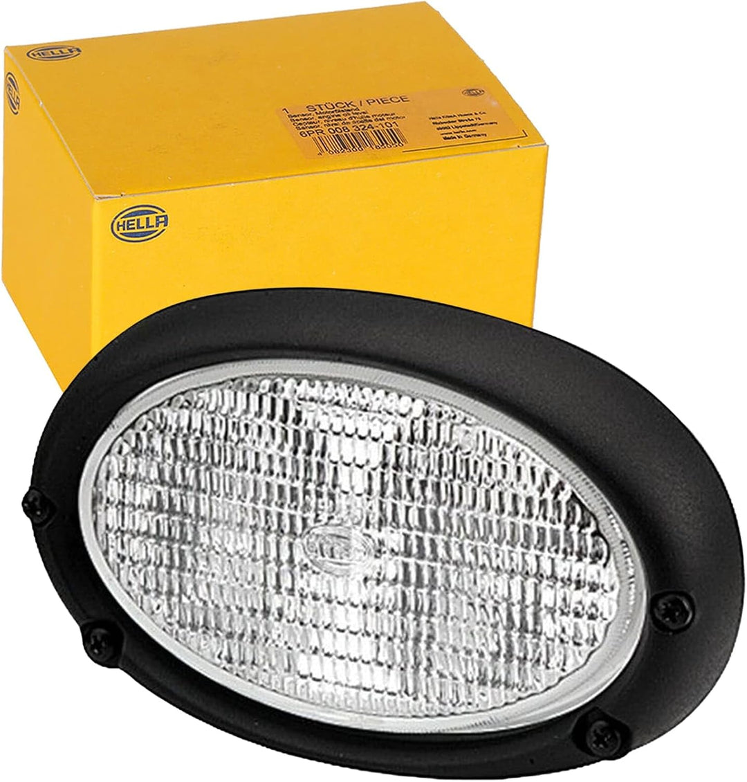 HELLA - Halogen-Arbeitsscheinwerfer - Oval 100 - 12V - Einbau/Schraubanschluss - 4-Punkt Befestigung