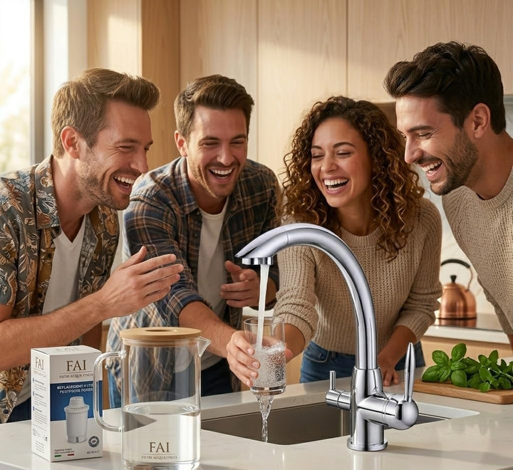 Wasserfilter Italien 3-Wege-Wasserhahn für kaltes und gereinigtes Wasser, 3-Wege-Mischbatterie für W