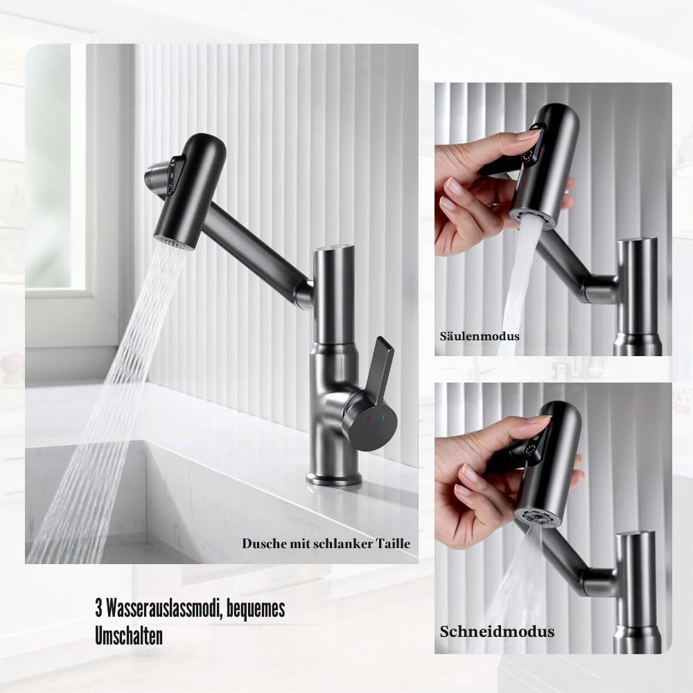 Smart Temperatur Badezimmer Wasserhahn, Einhand-Badezimmerarmatur, Waschbeckenarmatur, Küchenarmatur