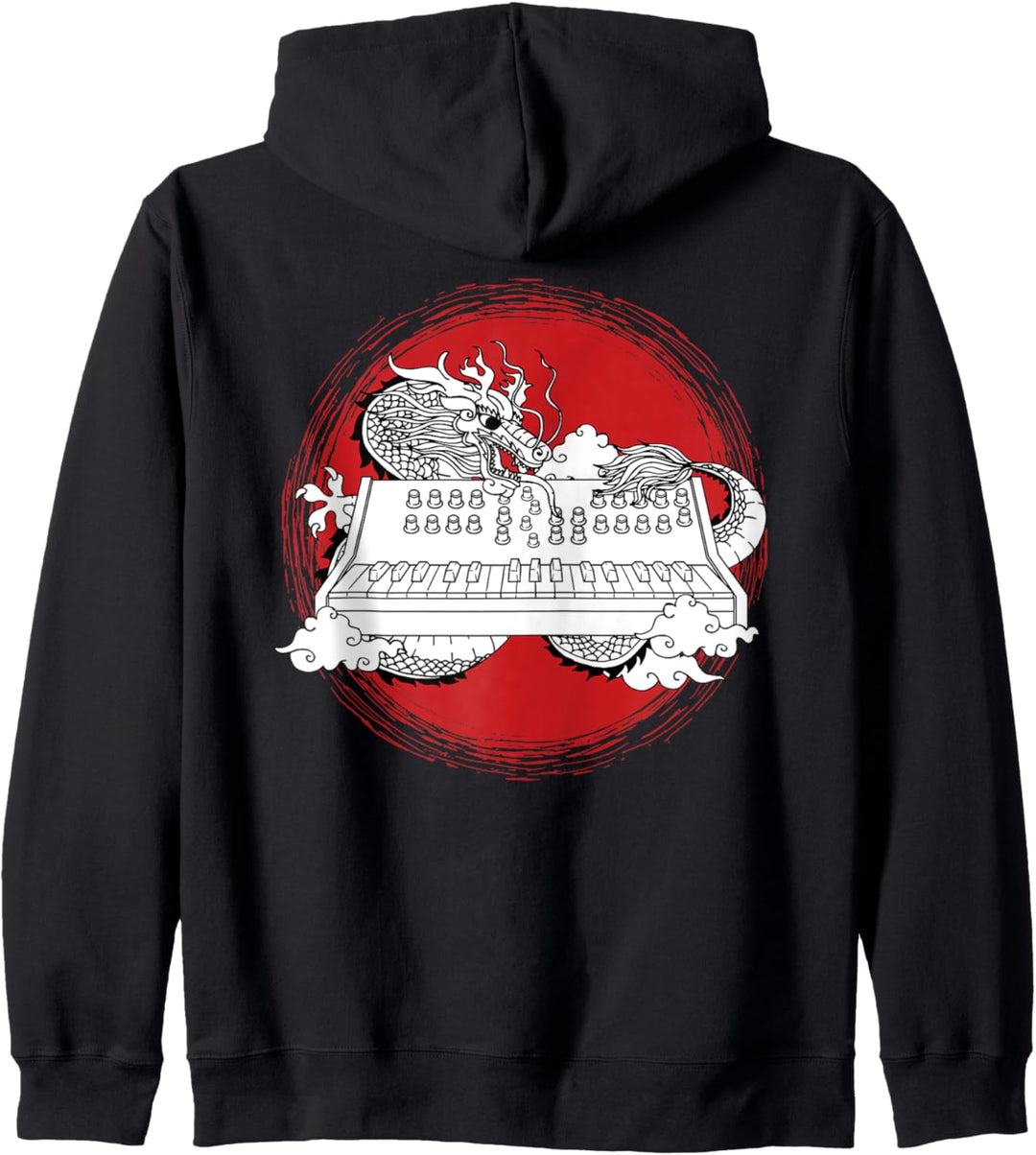 Synthesizer Keyboard Musikproduzent Chinesischer Drache Kapuzenjacke