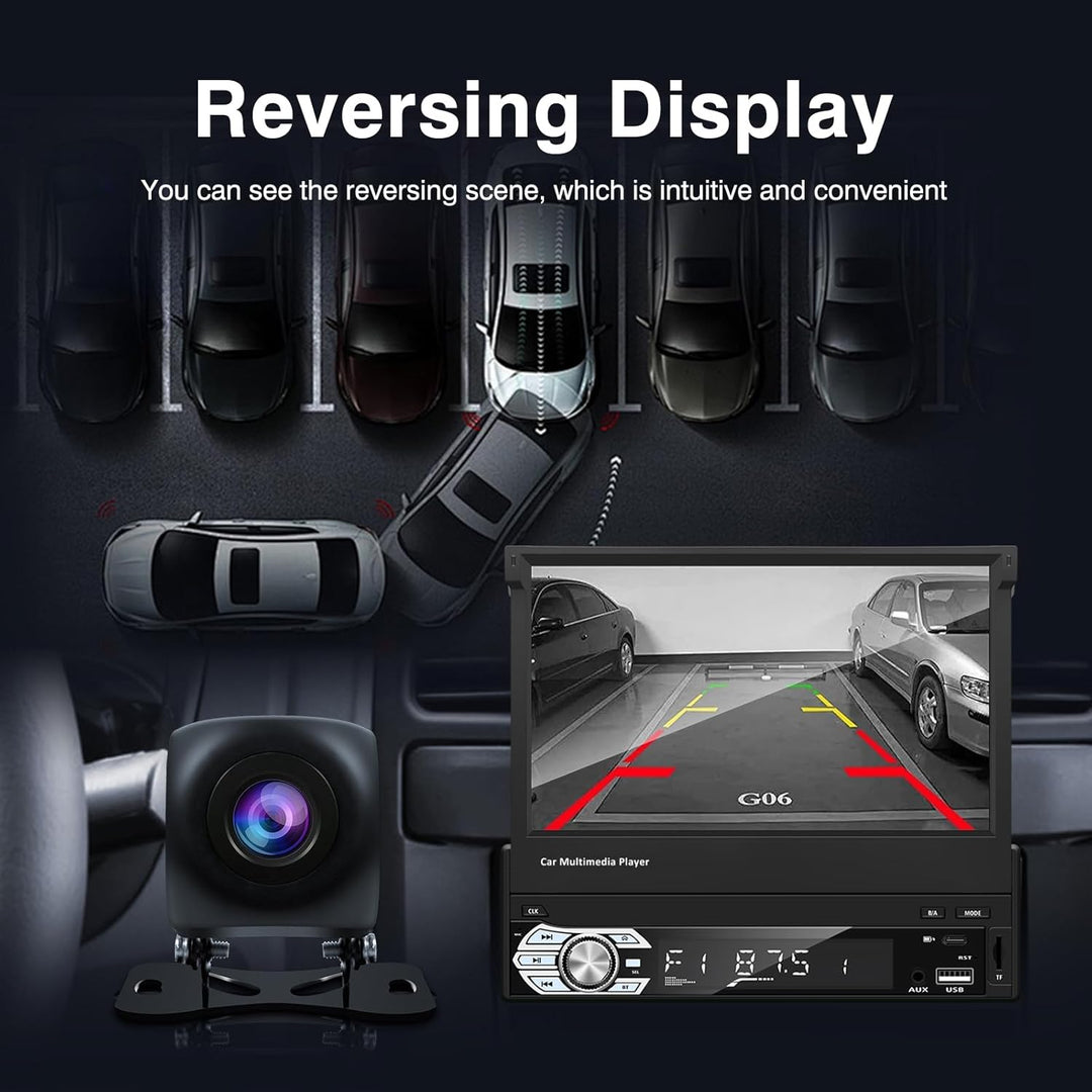 EZoneTronics Indash Autoradio Ausklappbarer 7 Zoll herausziehbarer Bildschirm 1 DIN Autoradio Stereo