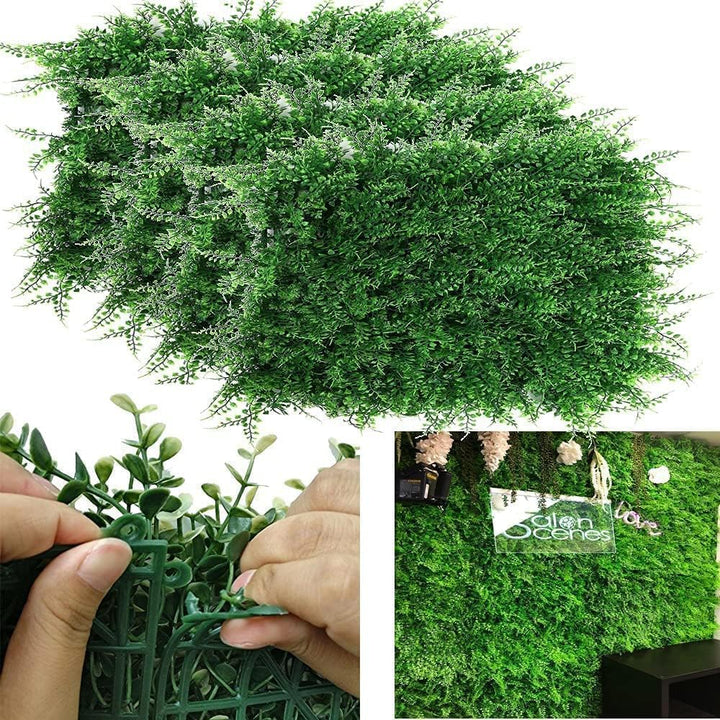 bimiti Künstliche Pflanzenwand 12 Stück Künstliche Hecke Pflanzenwand 60cm x 40cm UV-Geschützt Pflan