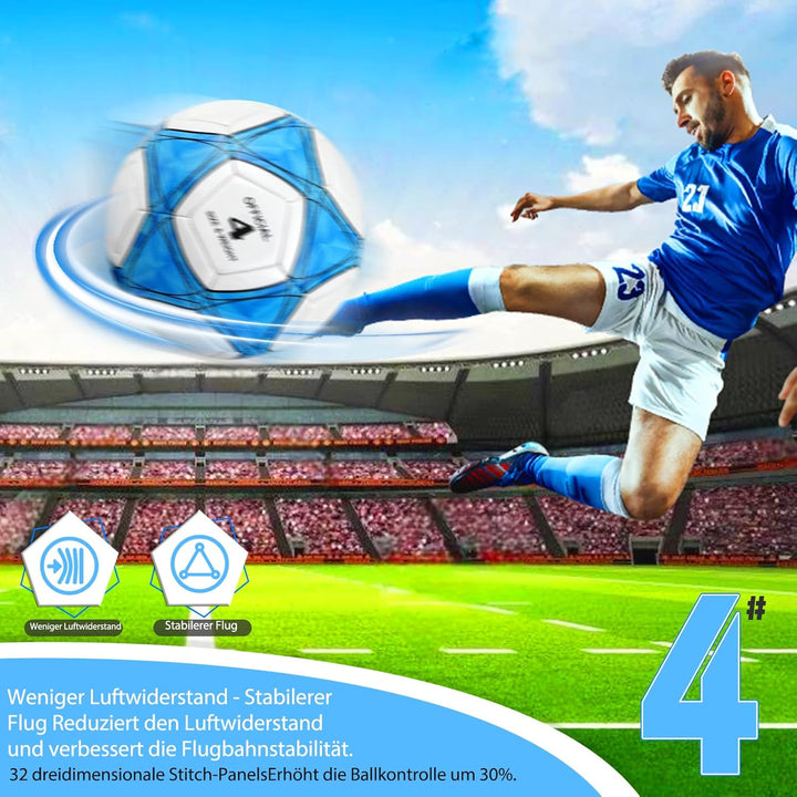 Fussball Grösse 4/5 Kinder,Fussball Kinder,Standard Trainingsfussball, Lederfussball,Verhindern Spre