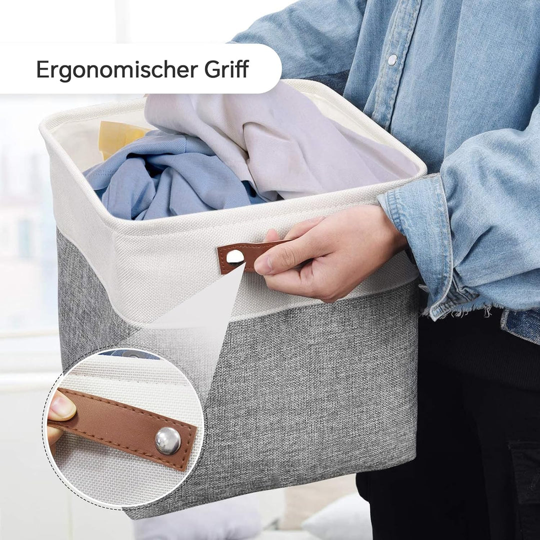 Mangata Cube Aufbewahrungsbox 4er-Set, Stoff Aufbewahrungskorb, 30cm*30cm für Schlafzimmer, Bastelra
