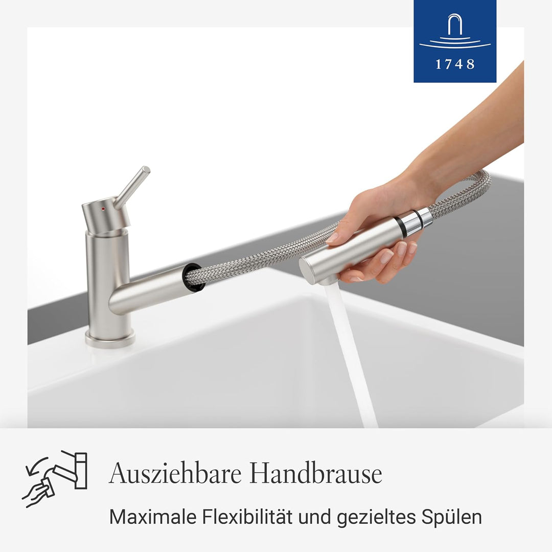Villeroy & Boch Como Shower Einhand-Spültischbatterie Edelstahl massiv 925200LC Edelstahl Massiv Hoc