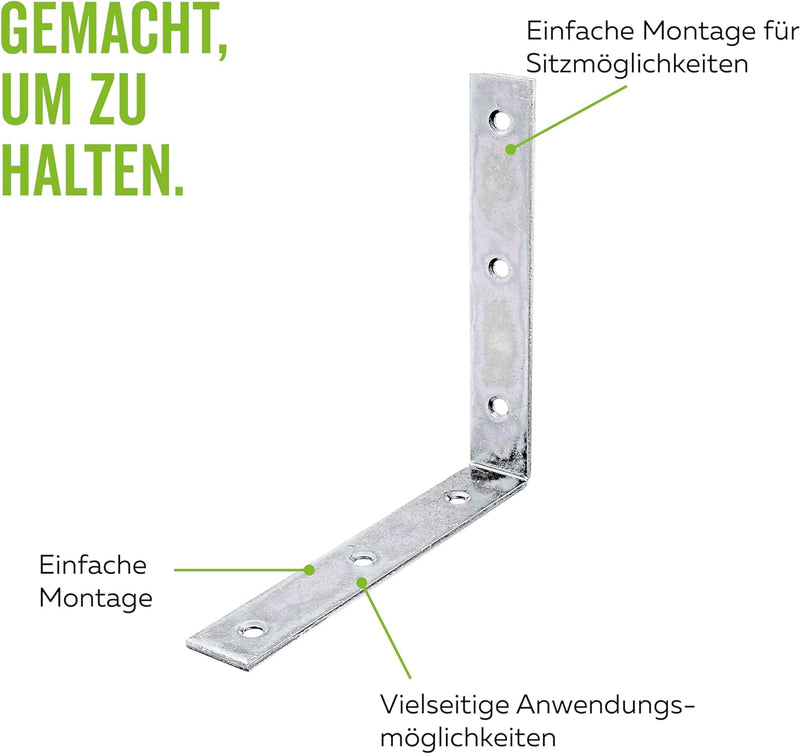 Alberts 847456 Stuhlwinkel | sendzimirverzinkt | 150 x 150 x 25 mm | 20er Set 150 x 150 x 25 mm / 20