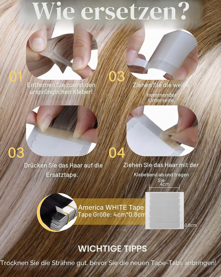 Hetto Echthaar Extensions Tape in Blond Extensions Tape in Echthaar Remy Tape Extensions Echthaar Du