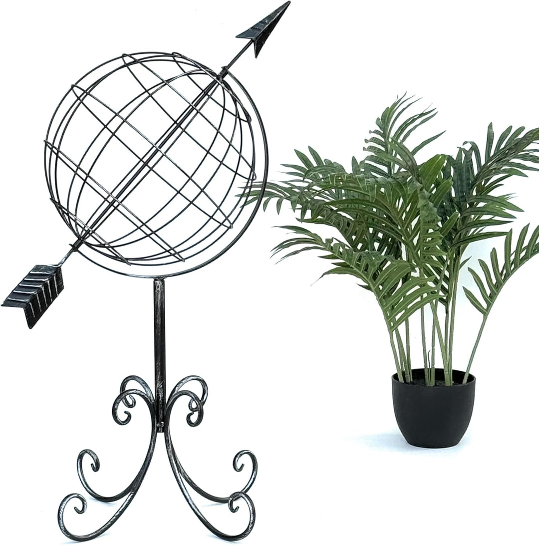 DanDiBo Sonnenuhr Garten Metall Globus 101806 Modern Stehend Sonnenuhr aus Schmiedeeisen 72 cm Garte