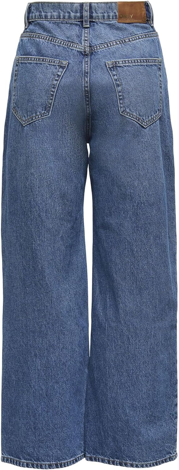 ONLY Female Jeans mit weitem Bein ONLHOPE Hohe Taille Weiter Beinschnitt Jeans 25W / 30L Medium Blue