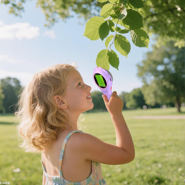 Einhorn Handy Digitales Mikroskop für Kinder, Tragbares Taschenmikroskop mit Licht 2,0" IPS-Bildschi