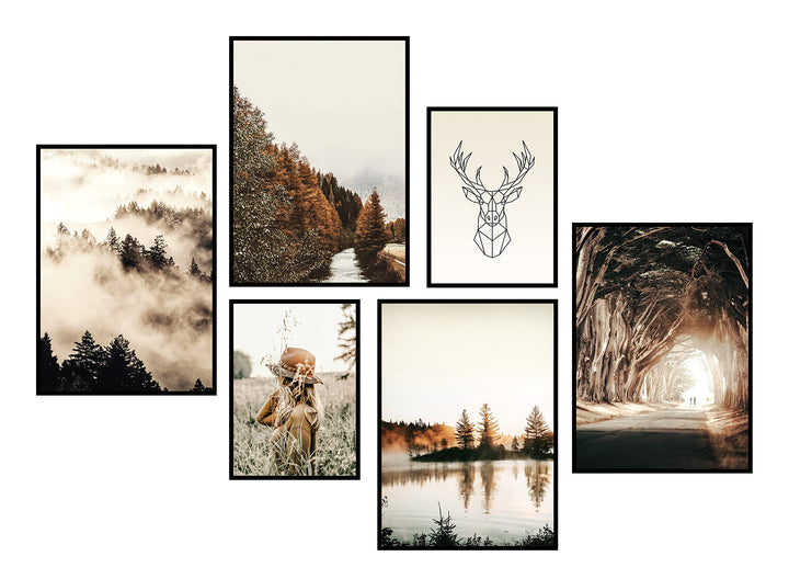 CreativeRobin » Herbst « Premium Poster Set als Wohnzimmer Deko | 4x A3 + 2x A4 Wandbilder Collage 4