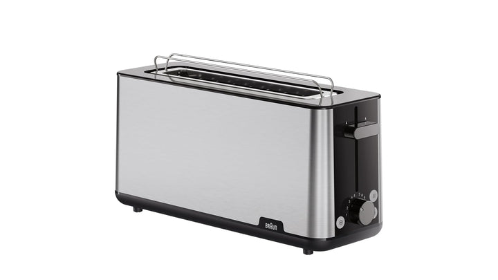Braun Toaster PurShine HT 1610 BK, 25cm Brot Schlitz, 8 Bräunungsgrade, Aufwärm- & Auftaufunktion, B