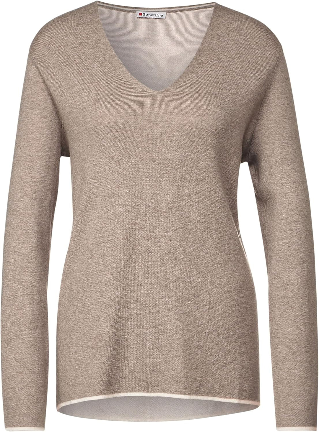 Street ONE Damen A302365 Strickpullover 40 Bleached Sand Melange, 40 Bleached Sand Melange