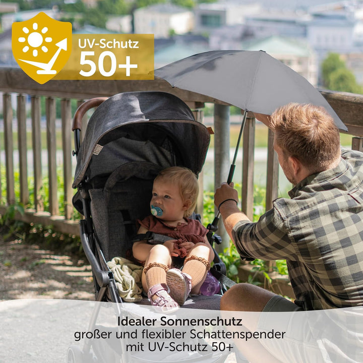 Zamboo Universal Sonnenschirm für Kinderwagen und Buggy - Grau grau, Hellgrau