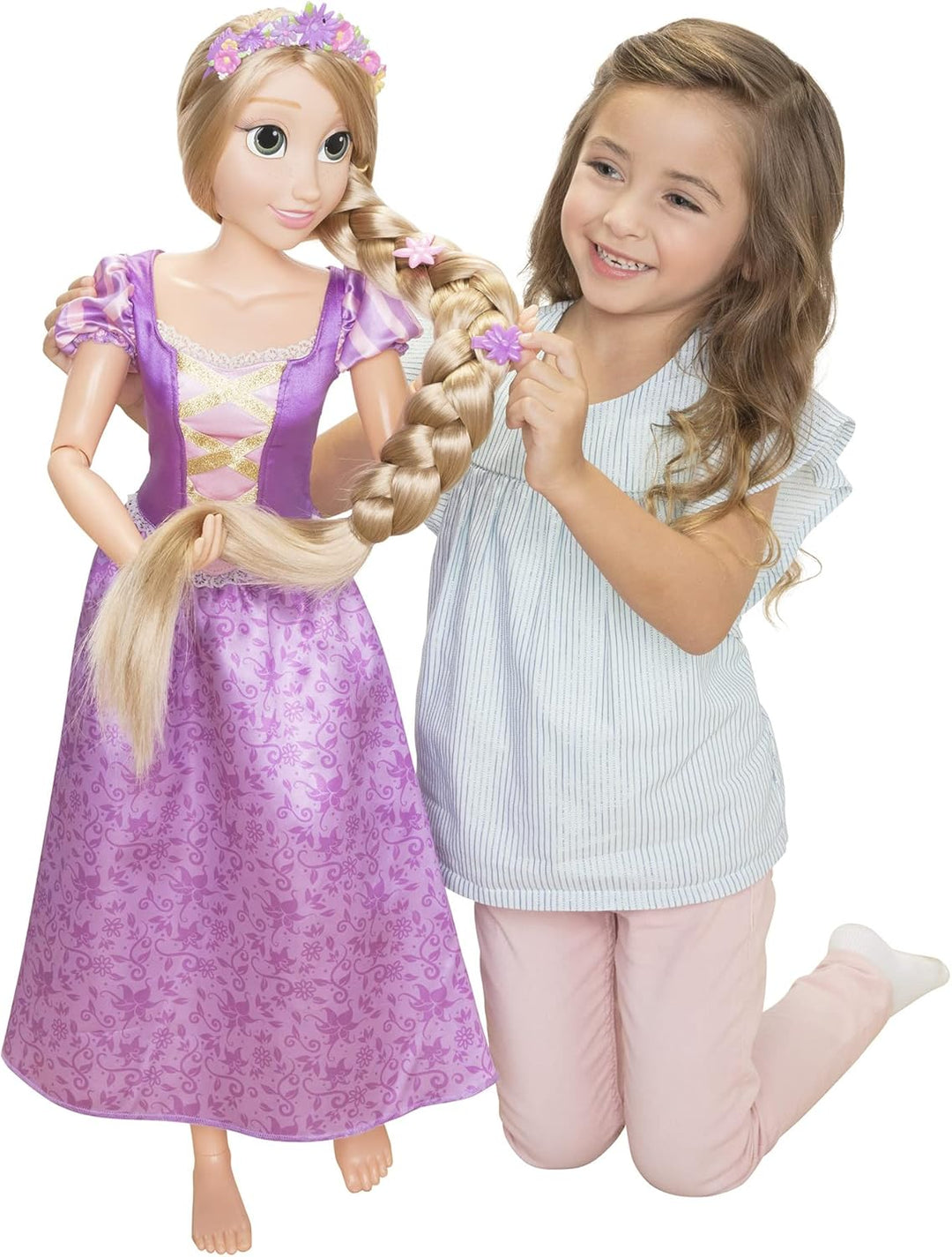Disney Princess Playdate Rapunzel Puppe mit Zubehör, 80cm, Rapunzel