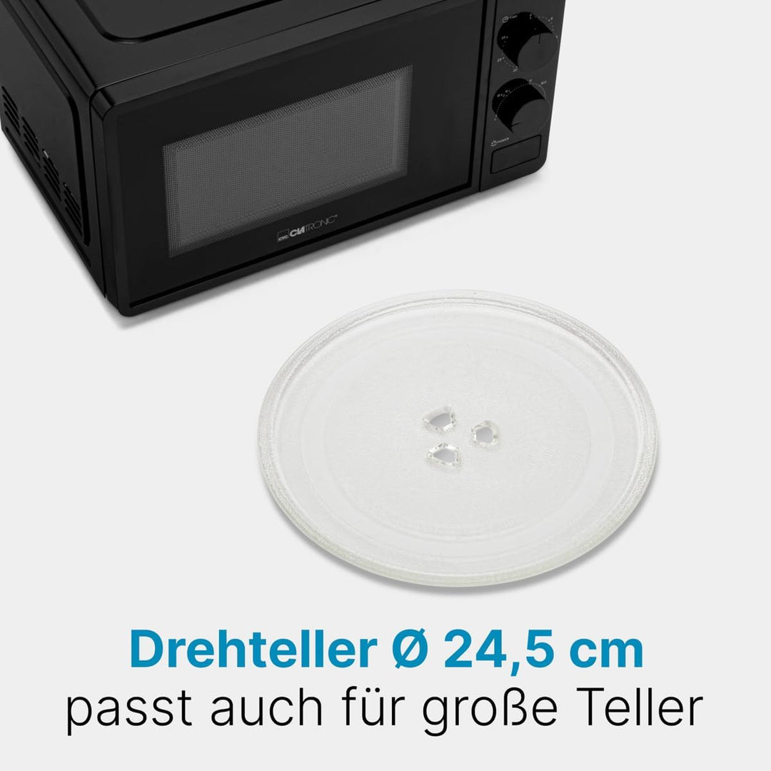 Clatronic® Mikrowelle | 700 Watt | 6 Stufen | 20 Liter Garraum | 360° Drehteller | Timer mit Endsign