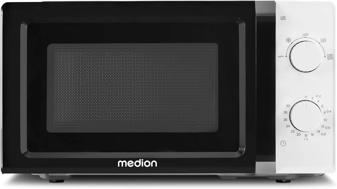 MEDION Mikrowelle (20 Liter, 700 Watt, klein kompakt und platzsparend, 5 Mikrowellenstufen, Auftaufu
