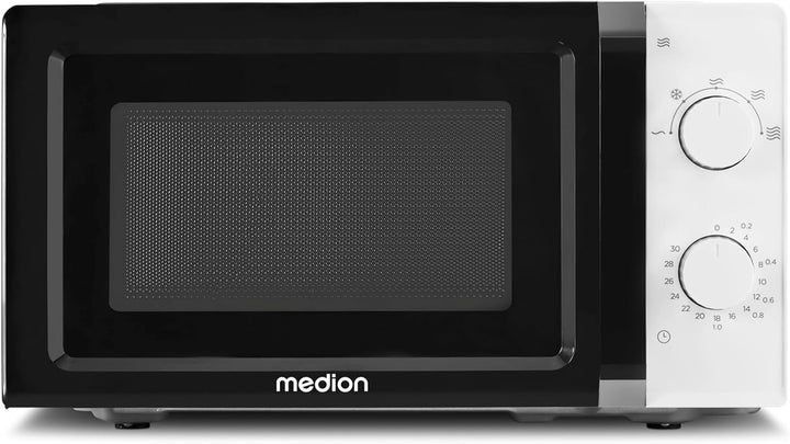 MEDION Mikrowelle (20 Liter, 700 Watt, klein kompakt und platzsparend, 5 Mikrowellenstufen, Auftaufu