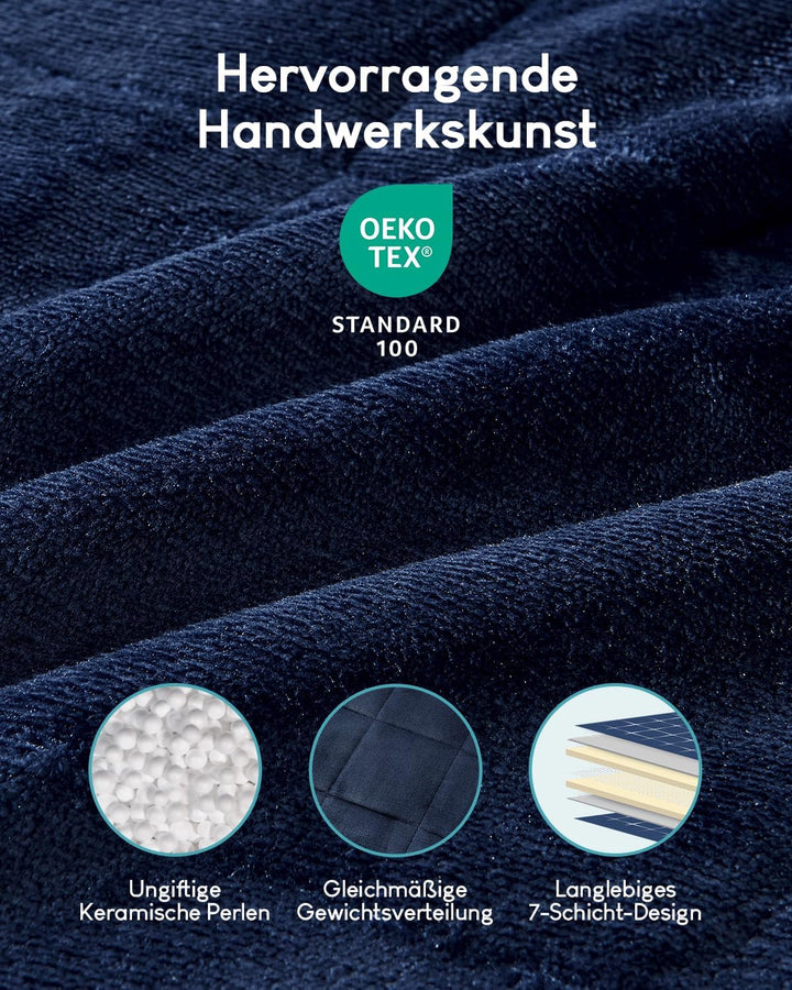 Cottonblue Gewichtsdecke 120x180cm 7kg- Sherpa Fleece Entspannungsdecke Erwachsene Zur Verbesserung