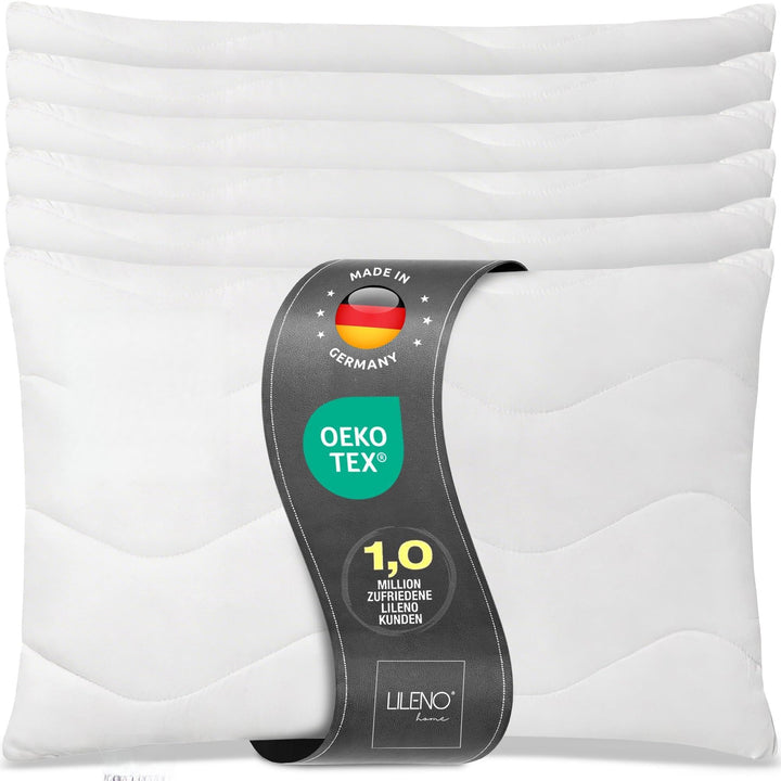LILENO HOME Kopfkissen 50x70 cm [6er Set] als Kissen-Füllung - Bett oder Deko Kissen mit Reissversch