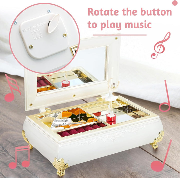 Ballerina Spieluhr mit Melodie, Musik Schmuckkästchen Vintage Music Box Musikalische Schmuckkiste mi