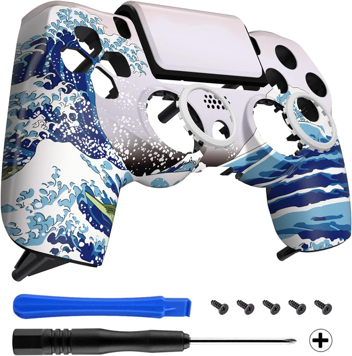 eXtremeRate Ghost Front Hülle&Touchpad&Akzentringe kompatibel mit ps4 Slim Pro Controller, DIY-Ersat