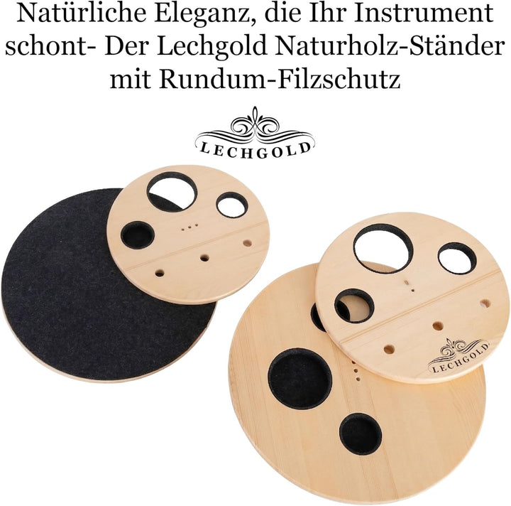 Lechgold AHS-2NG Alphornständer Natur - Erleichtert das Austrocknen des Instrumentes - Aus Fichtenho