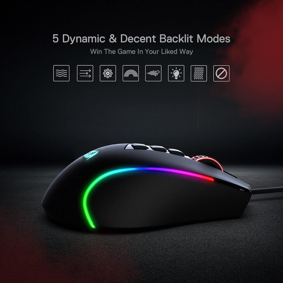Redragon M612 Predator RGB Gaming Maus, 8000 DPI kabelgebundene optische Gamer-Maus mit 11 programmi