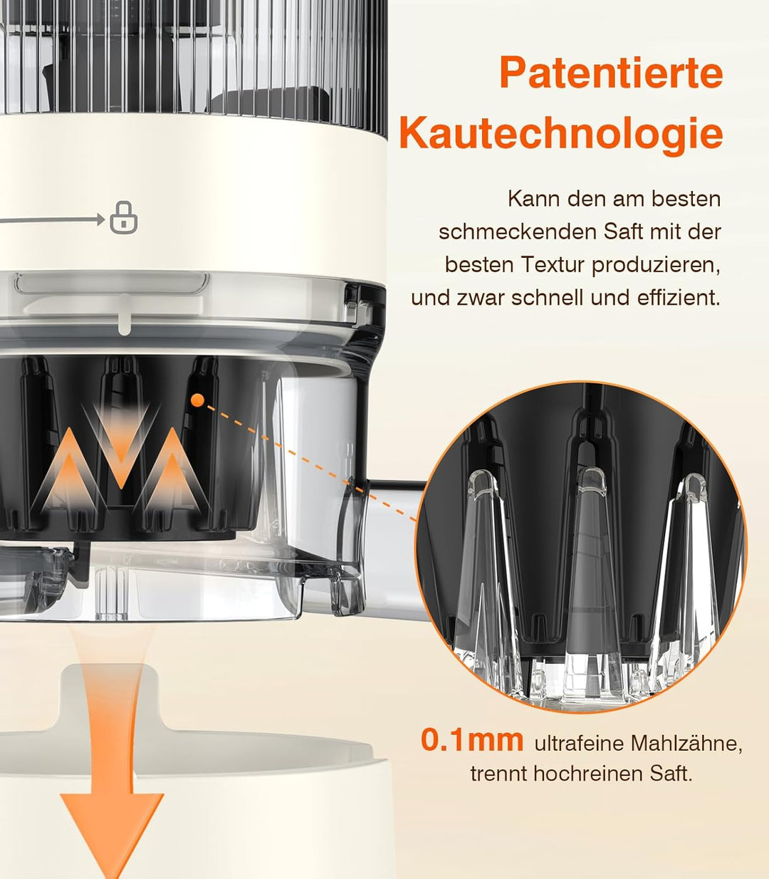 Zasmira Entsafter, Entsafter Slow Juicer mit hohem Drehmoment und 120MM-Einfüllschacht, Kein Vorschn