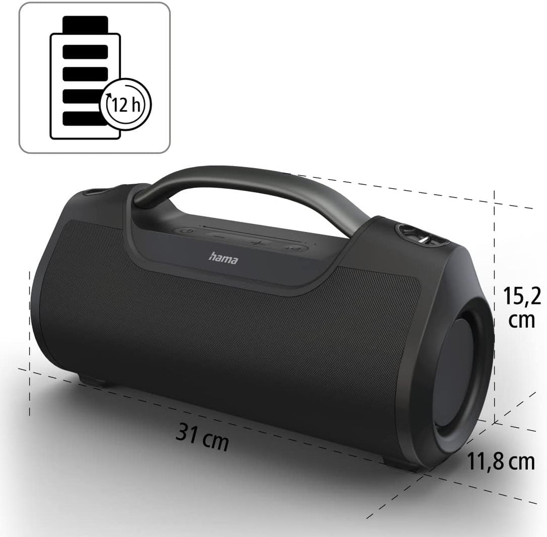 Hama Bluetooth Musikbox "SoundBarrel" (Bluetooth Lautsprecher wasserdicht nach IPX6, tragbare Musikb