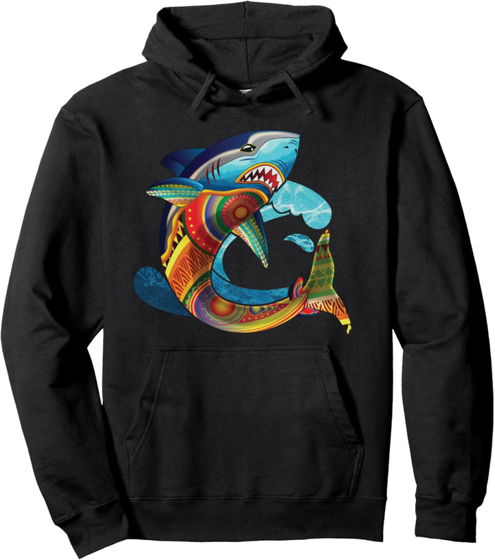 Hawaii Tribal Shark Shirt - Polynesian Ocean Beach Shark Pullover Hoodie