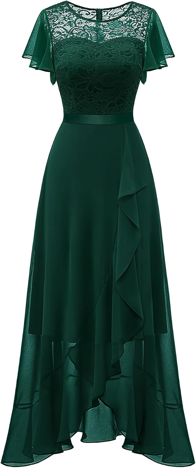 Berylove Abendkleid Lang Elegant für Hochzeit Kleid mit Schlitz Cocktailkleid Damen Elegant mit Ärme