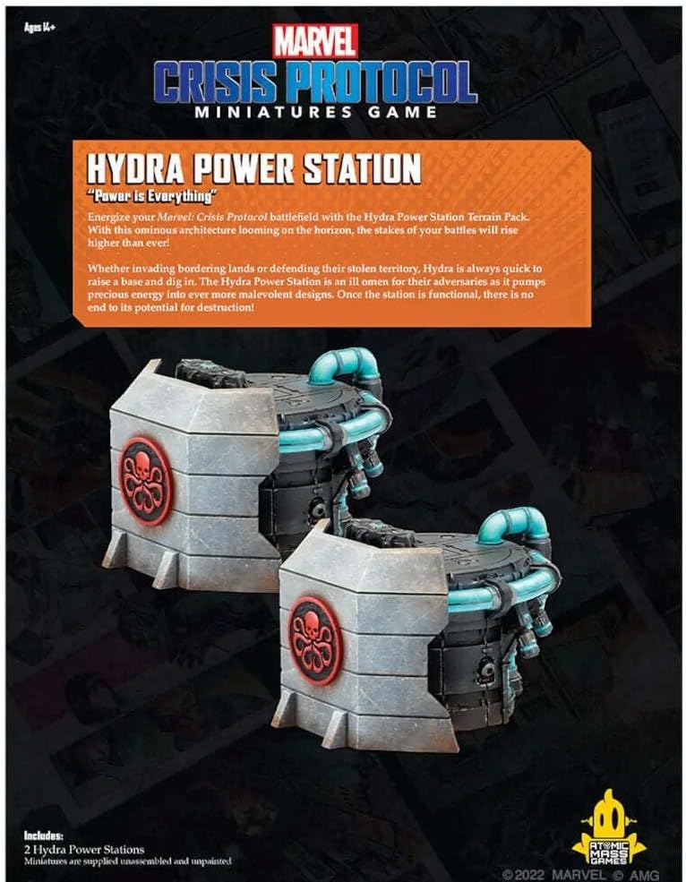 Atomic Mass Games Zubehör CP178EN Marvel Crisis Protocol: Hydra Power Station Terrain Pack-EN, Mehrf