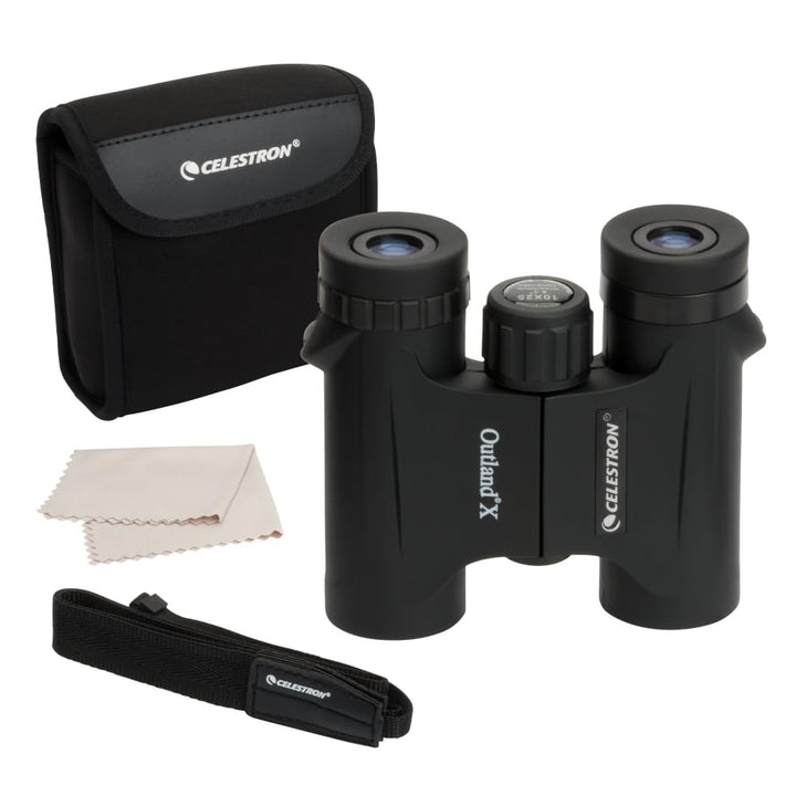 Celestron 71341 Outland X 10x25 Compact Roof Prism Binoculars, Black Outland X 10 x 25 Compact Roof