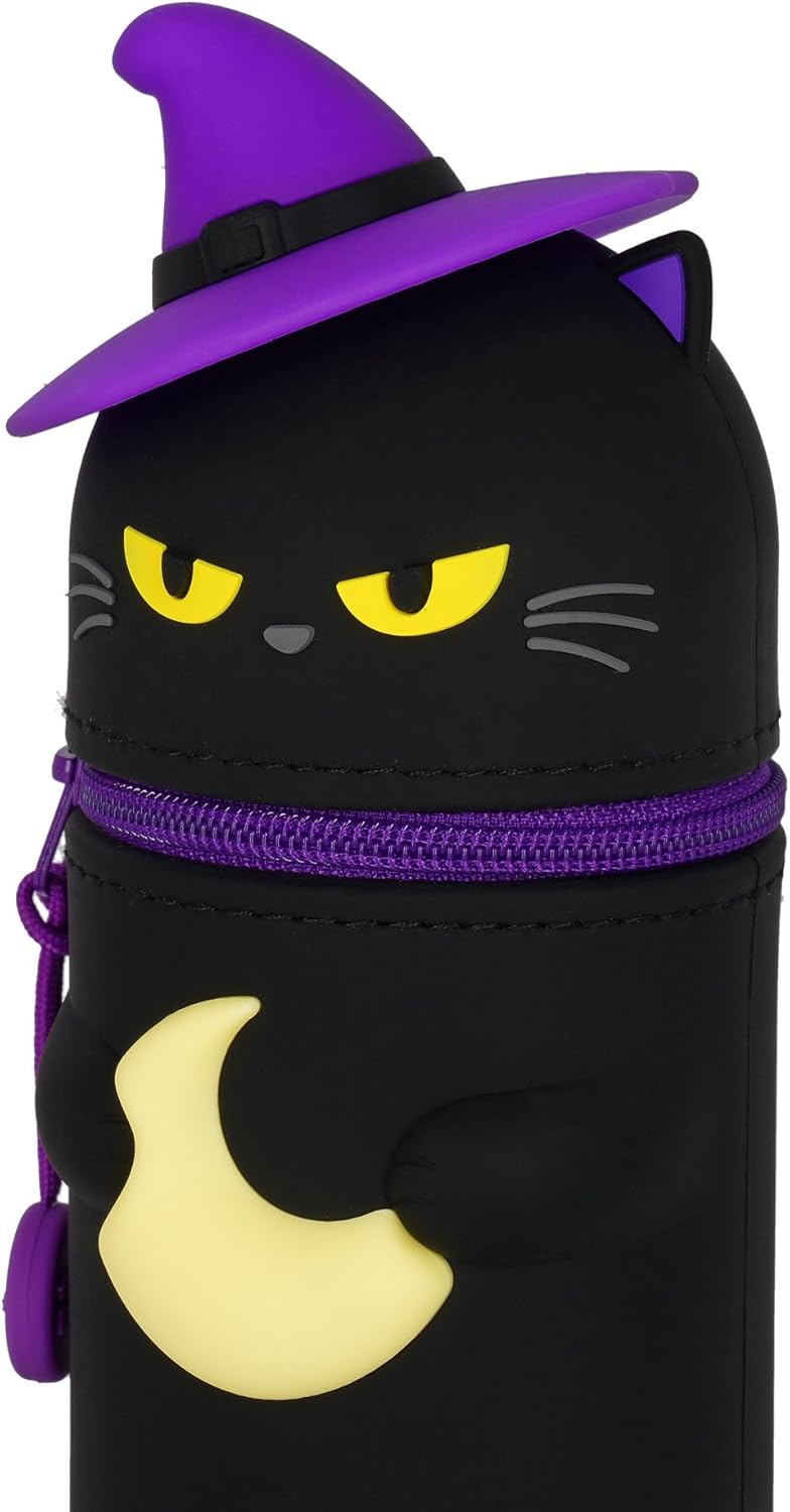 Legami - Kawaii 2-in-1 Schulmäppchen aus weichem Silikon, Tischstifthalter, Reissverschluss, Buntsti