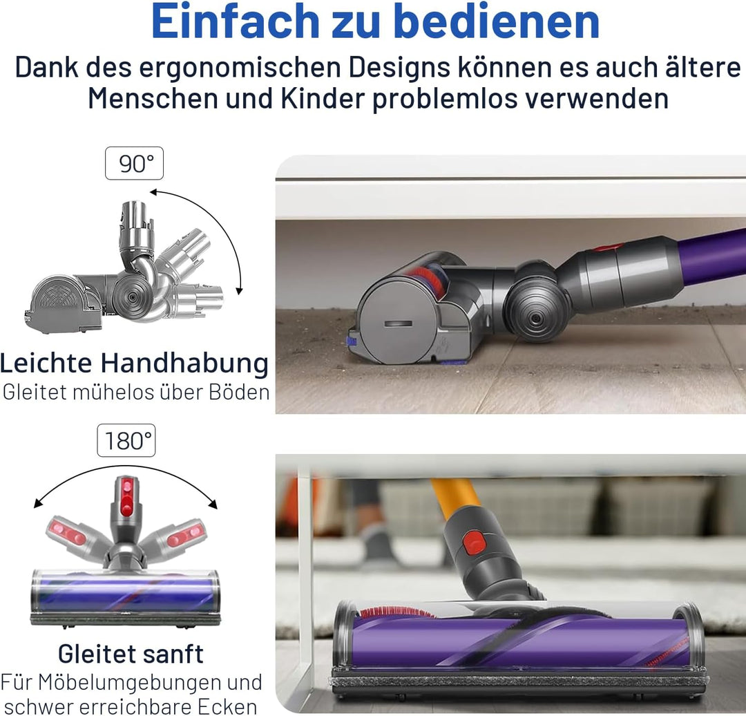 DAMAIYI Bürste Kompatibel für Dyson Staubsauger: V7, V8, V10, V11, V15 - Turbobürste, Zubehör, Ersat