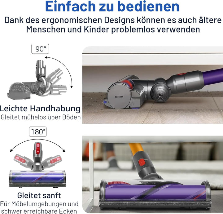 DAMAIYI Bürste Kompatibel für Dyson Staubsauger: V7, V8, V10, V11, V15 - Turbobürste, Zubehör, Ersat