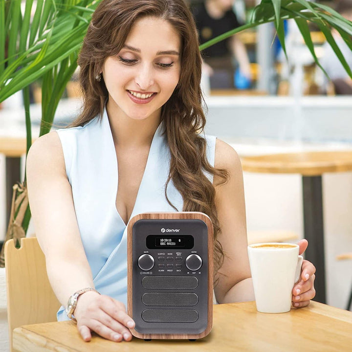 Denver DAB-48 DAB+ Radio mit FM Tuner und Bluetooth, Grau