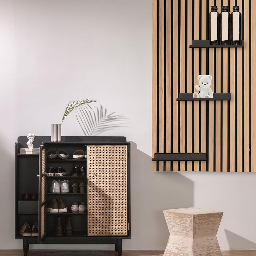 Regal für Akustikpaneele, 25×10cm Schwebende Hängeregal Slatwall Regale Metall Wandregale Akustikpan